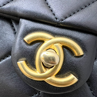 Chanel 23P Seasonal Flap Bag in Black Lambskin and AGHW