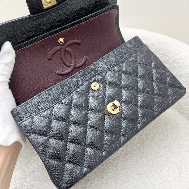 Chanel Small Classic Flap CF in Black Caviar and GHW