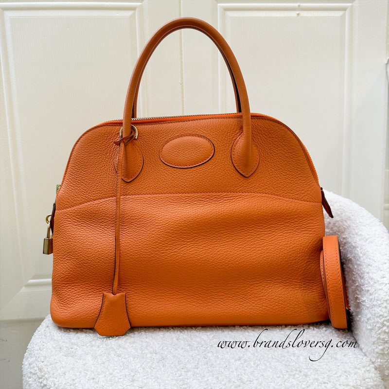 Hermes Bolide 31 in Orange Clemence Leather and GHW