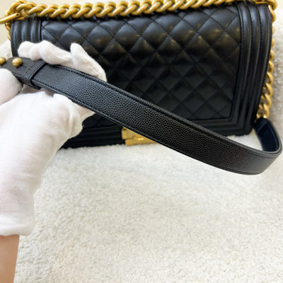Chanel Medium 25cm Boy Flap in Black Caviar and AGHW
