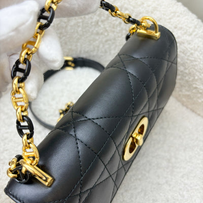 Dior Miss Caro Mini Flap Bag in Black Macrocannage Lambskin and GHW