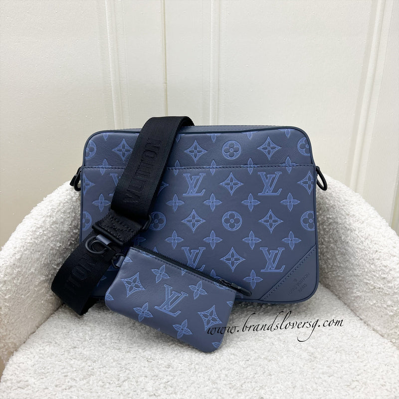 LV DUO Navy Messenger Bag in Monogram Canvas BHW