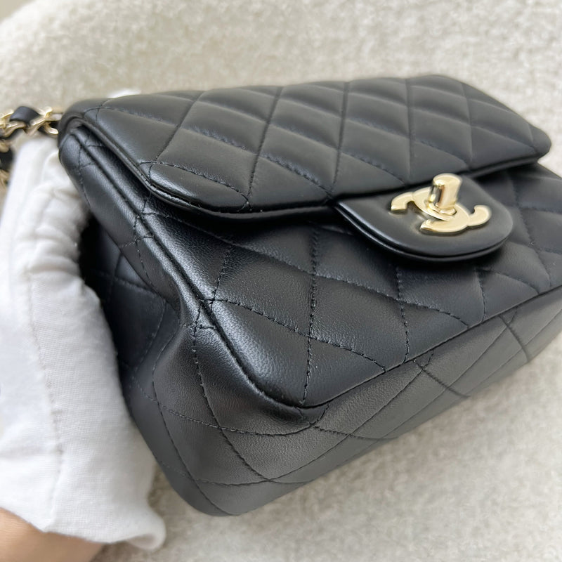 Chanel Classic Square Mini Flap in Black Lambskin and LGHW