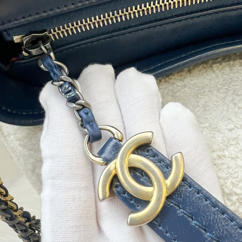 Chanel Medium (New Large) Gabrielle in Navy Distressed Leather and 3-Tone HW