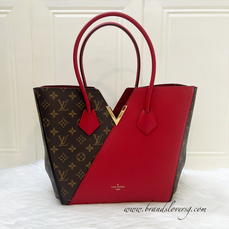 Louis Vuitton LV Kimono Tote Bag in Monogram Canvas, Red Leather and GHW