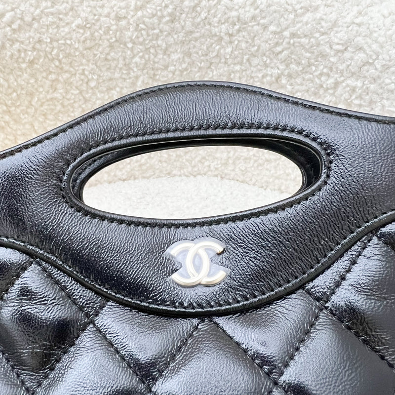 Chanel Nano 31 Clutch with Chain in 24P Black Lambskin and LGHW