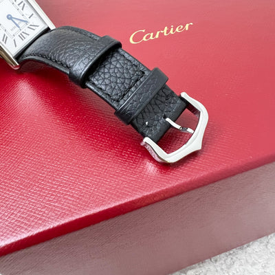 Cartier Tank Must Watch Large Model Quartz, Black Leather Strap, Quartz Movement (WSTA0041)