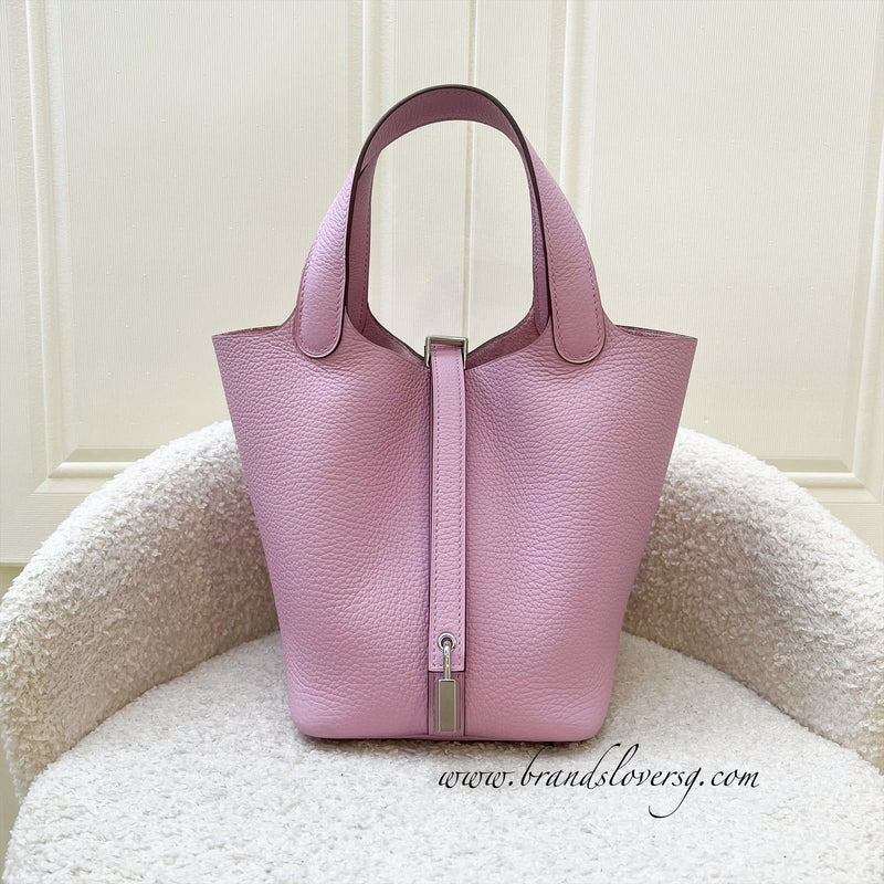 Hermes Picotin 18 in Mauve Sylvestre Clemence Leather and PHW