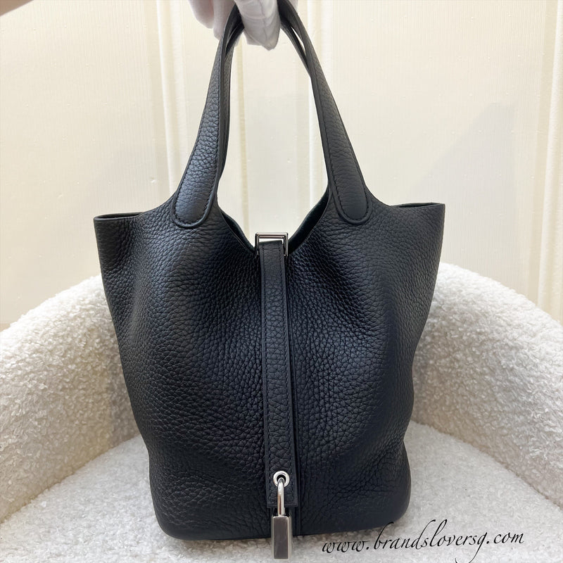 Hermes Picotin 18 in Noir Black Clemence Leather and PHW