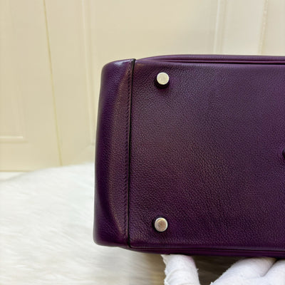 Hermes Lindy 30 in Dark Purple (Likely Cassis) Evercolor Leather and PHW