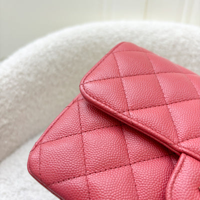 Chanel Classic Mini Rectangle Flap in 17C Dark Pink Caviar LGHW