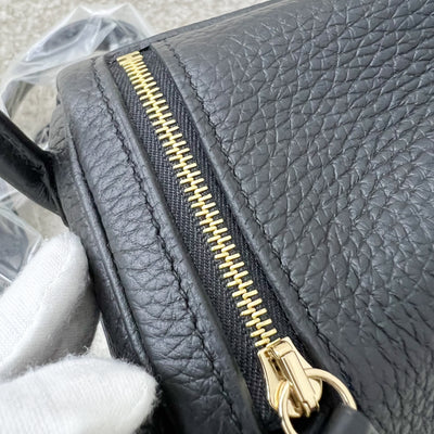 Hermes Mini Lindy in Black Noir Clemence Leather GHW