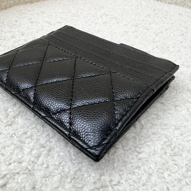 Chanel Classic Zip Card Holder / Small Wallet in Black Caviar SHW