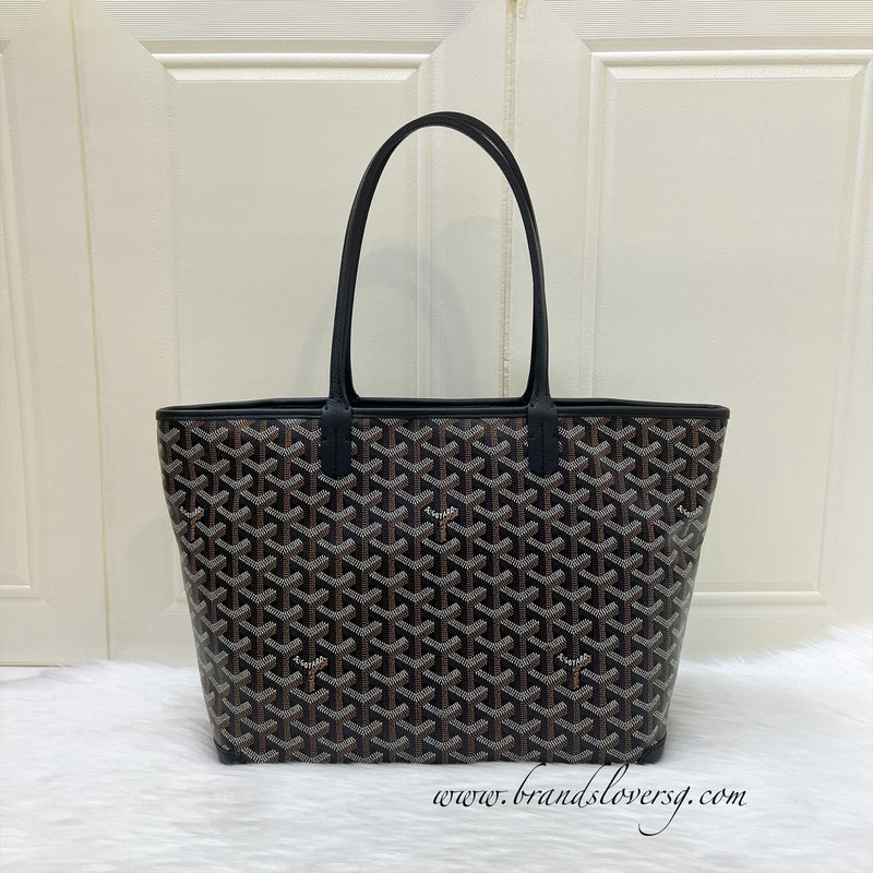 Goyard Artois PM Tote in Black Signature Goyardine Canvas