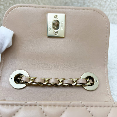 Chanel Trendy CC Micro Bag / Clutch on Chain in Beige Lambskin and LGHW