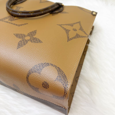 LV Onthego MM in Reverse Monogram Canvas and GHW