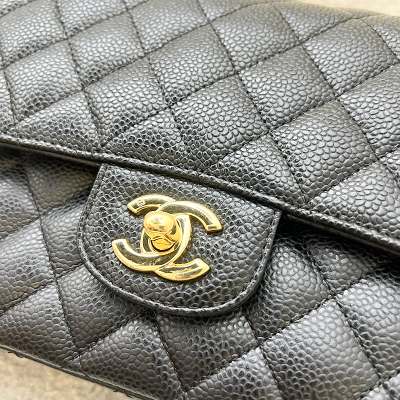 Chanel Medium Classic Flap CF in Black Caviar and 24K GHW