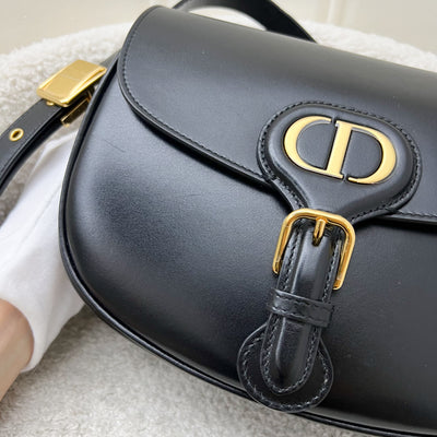 Dior Medium Bobby Flap Bag in Black Calfskin and GHW