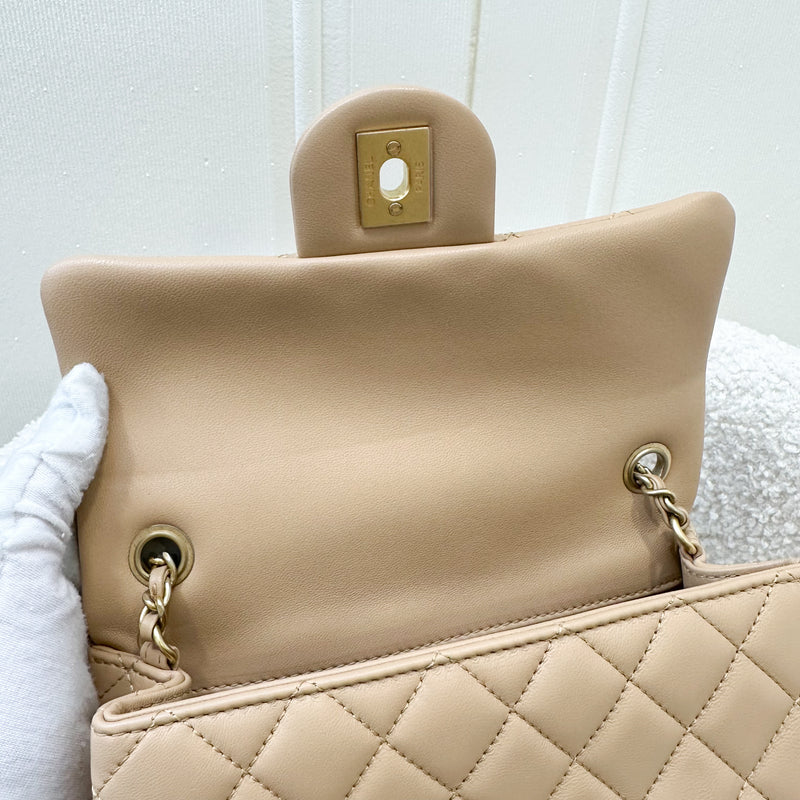 Chanel Pearl Crush Mini Rectange in 23K Milk Tea Beige Stiff Lambskin and AGHW