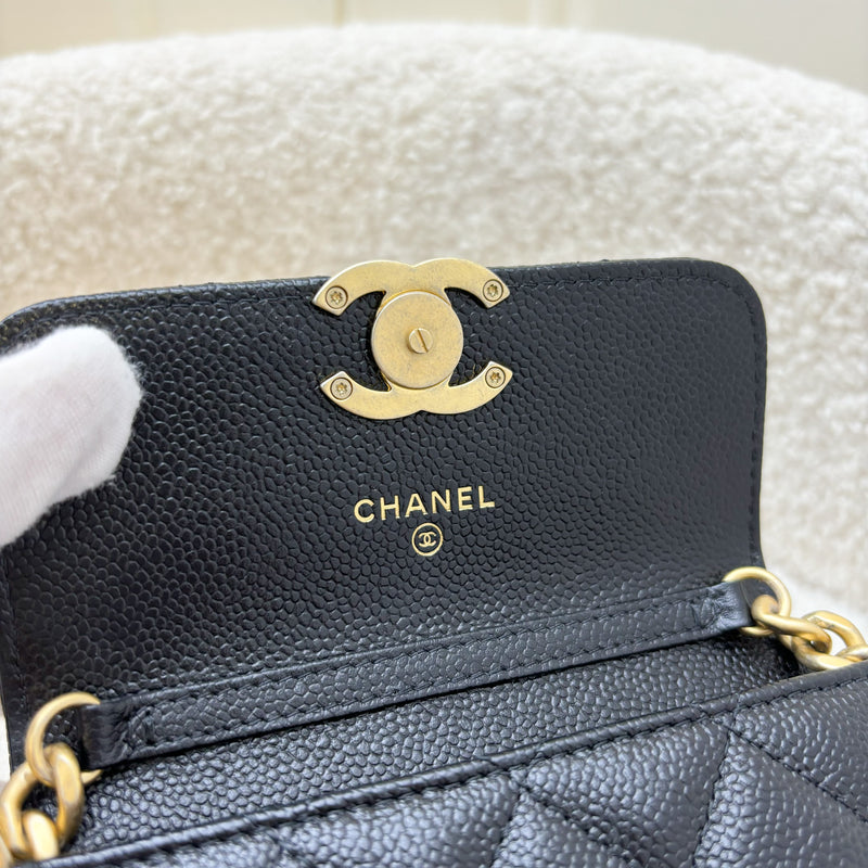 Chanel Mini Clutch on Chain in Black Caviar and AGHW