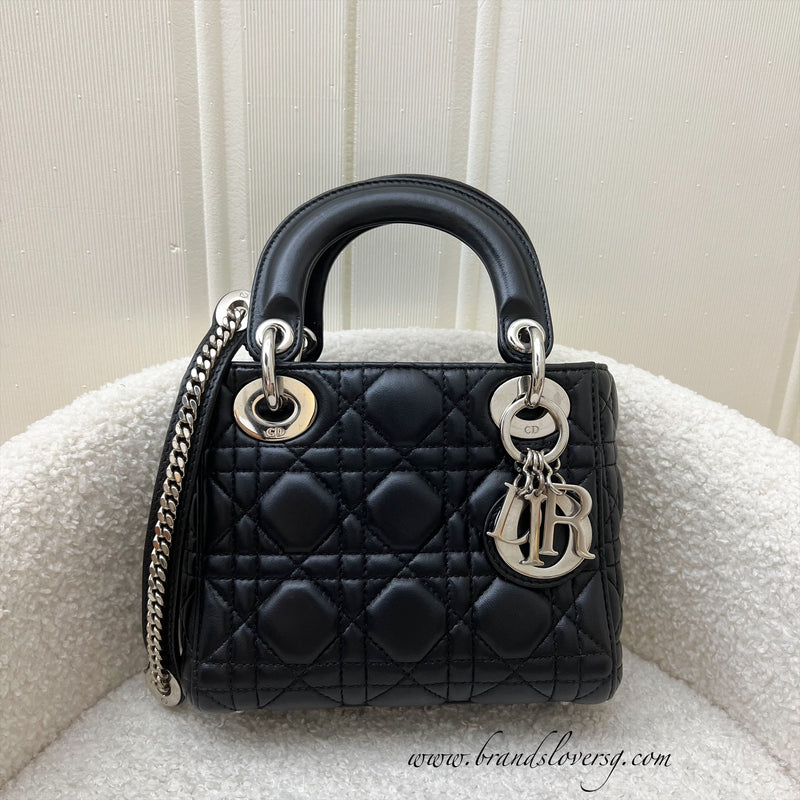 Dior Mini Lady Dior in Black Lambskin and SHW