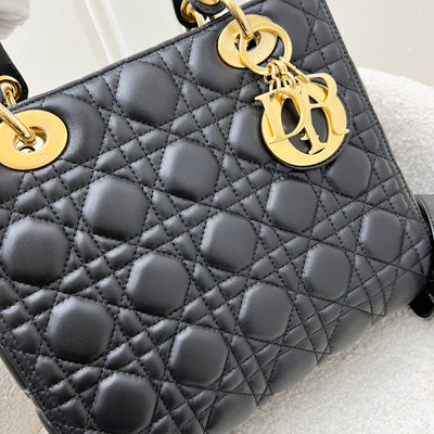 Dior Medium Lady Dior in Black Lambskin and GHW