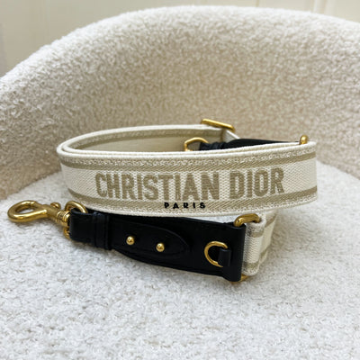 Dior Bobby East West Bag in Pale Yellow Calfskin and AGHW (With Additional Dior Canvas Strap)