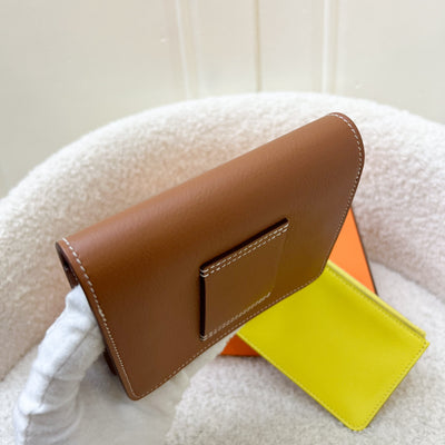 Hermes Roulis Slim Wallet in Gold / Lime Evercolor Leather and GHW