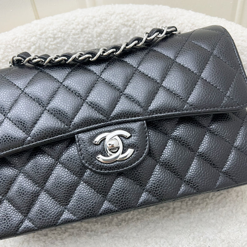 Chanel Small Classic Flap CF in Black Caviar and SHW