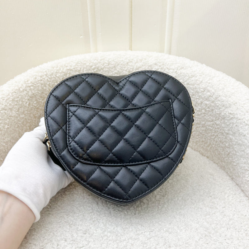 Chanel Large Heart Bag in Black Lambskin and GHW