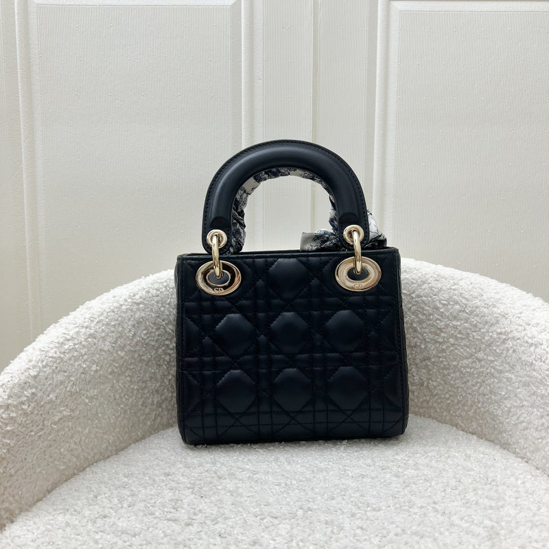 Dior Mini Lady Dior in Black Lambskin and LGHW with Dior Toile de Jouy Sauvage Mitzah