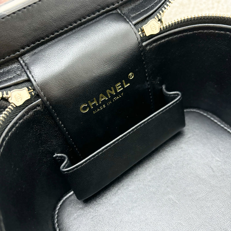 Chanel 22S Top Handle Vanity Case with Chain in Black Caviar LGHW