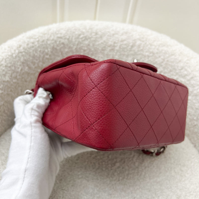 Chanel Classic Square Mini Flap in Red Caviar and SHW