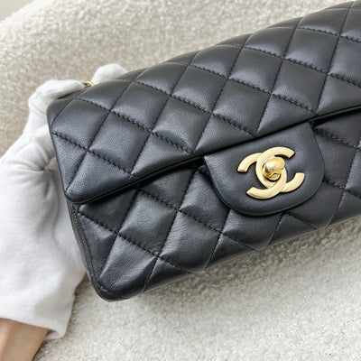 Chanel Classic Mini Rectangle Flap in Black Lambskin and LGHW