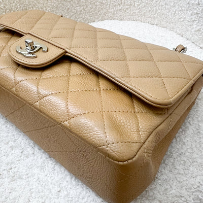 Chanel Medium Classic Flap CF in Beige Caviar and SHW