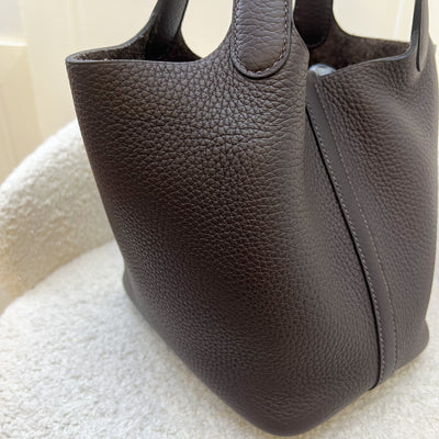 Hermes Picotin 18 in Macassar (Very Dark Brown) Clemence Leather and PHW