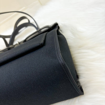 Hermes Herbag Zip 31 Sellier in Black Canvas, Black Leather and PHW