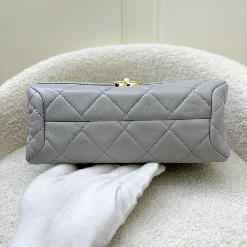 Chanel 22A Seasonal Flap in Grey Lambskin and GHW