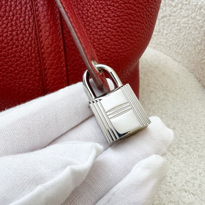 Hermes Picotin Lock 18 in Rouge Garance Clemence Leather PHW