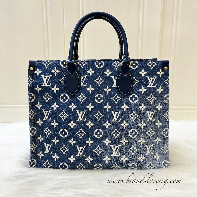 LV Onthego MM in Ombre Blue Denim and GHW