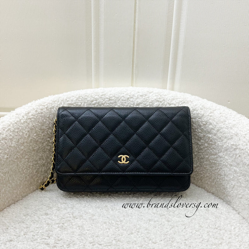 Chanel Classic Wallet on Chain WOC in Black Caviar and GHW