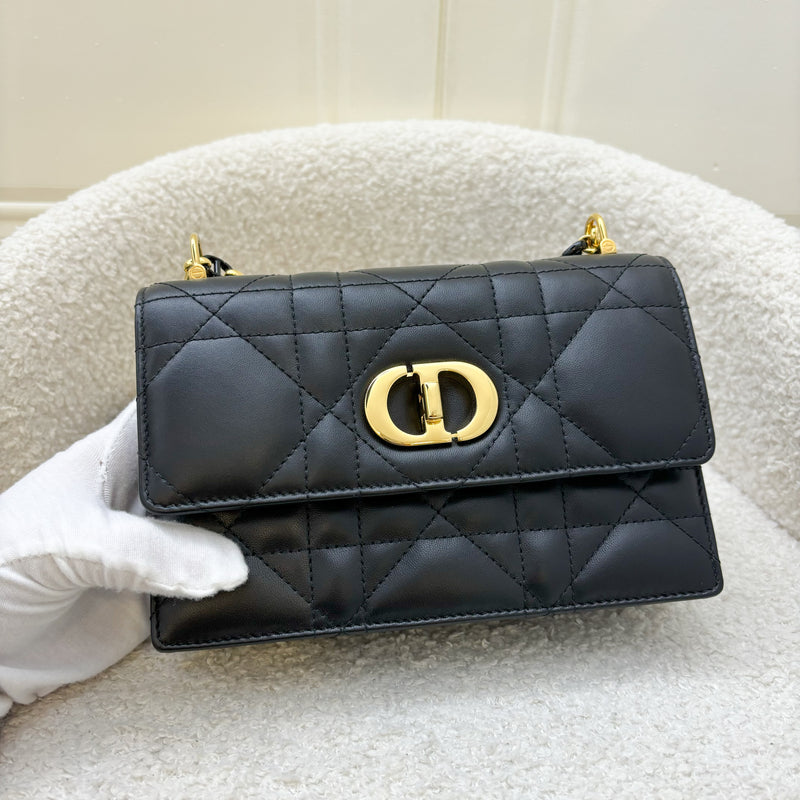 Dior Miss Caro Mini Flap Bag in Black Macrocannage Lambskin and GHW