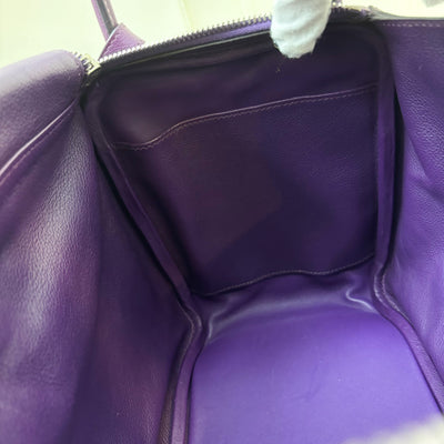 Hermes Lindy 30 in Dark Purple (Likely Cassis) Evercolor Leather and PHW