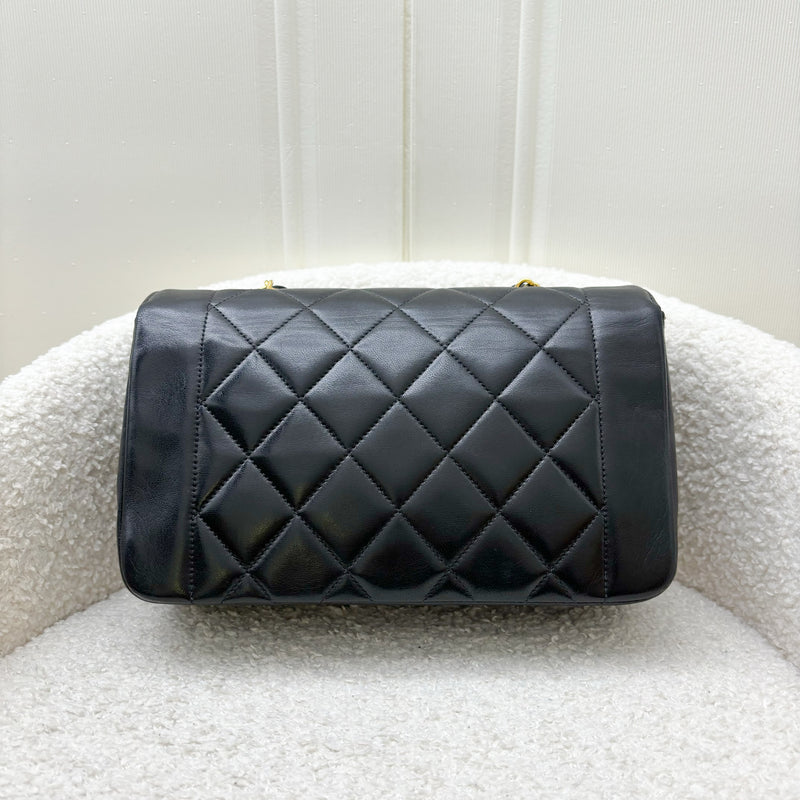 Chanel Small 22cm Diana Flap in Black Lambskin and 24K GHW