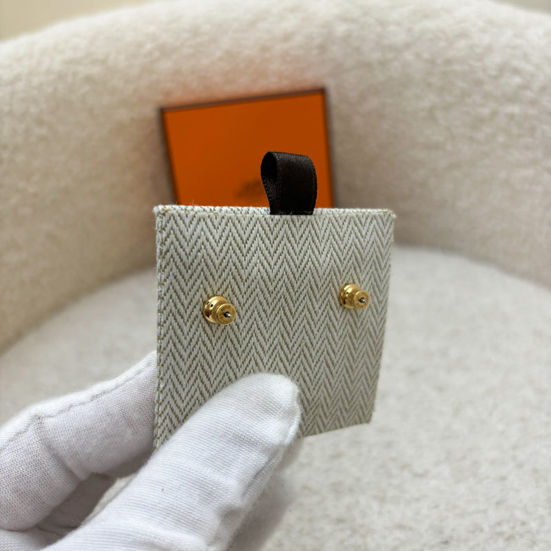 Hermes Mini Pop H Earrings in Blanc Enamel RGHW