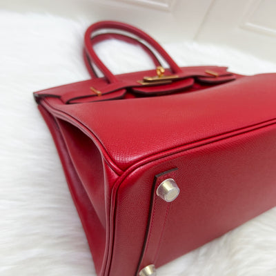 Hermes Birkin 30 in Rouge Casaque Epsom Leather and GHW