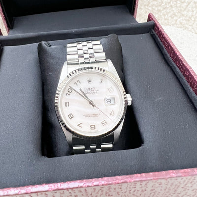 Rolex Datejust 36 (36mm) with Mother of Pearl Dial,18K White Gold Fluted Bezel with Jubilee Link Bracelet (16234)