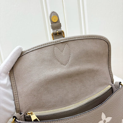 LV Diane PM in Tourterelle (Grey) / Creme Giant Monogram Empreinte Leather and GHW