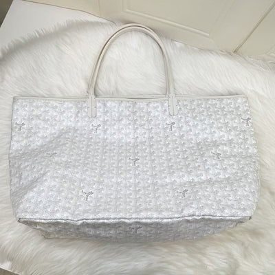 Goyard Saint Louis GM Tote in White Signature Goyardine Canvas