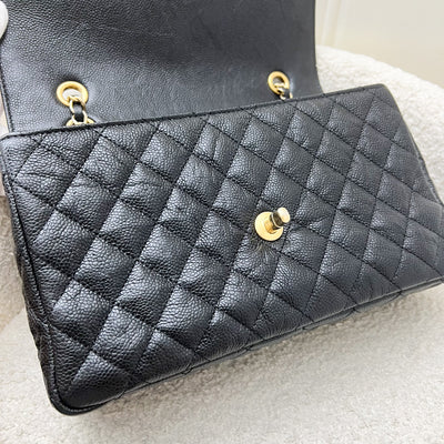 Chanel 16C Two-Tone Day Medium Flap in Distressed Black Caviar and Matte GHW